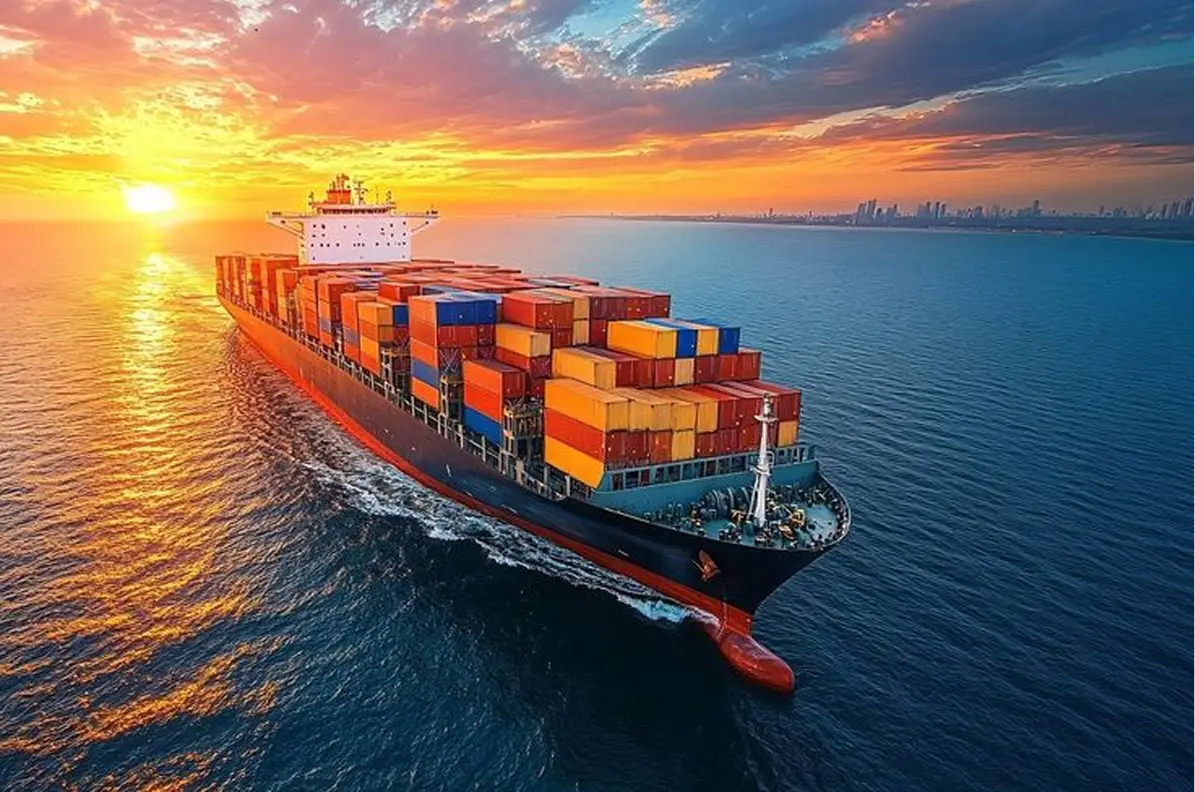 A container on a sea